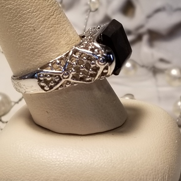 Smoky Espresso Topaz Emerald Cut Lia Sophia Ring - Picture 9 of 15